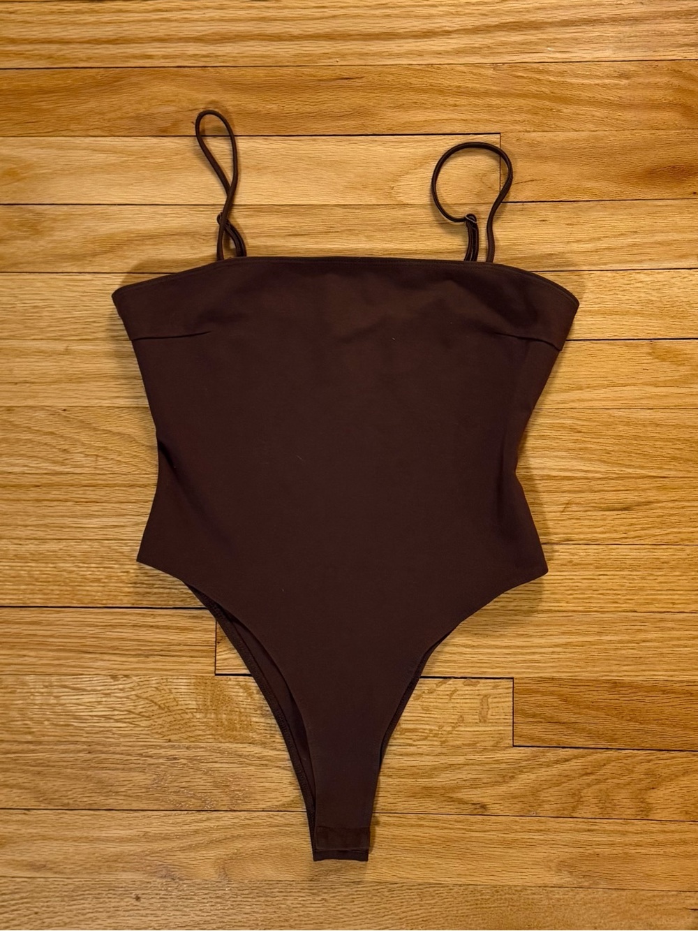 Brown Spaghetti Strap Bodysuit